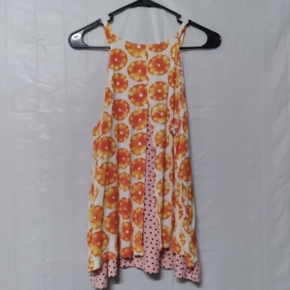 Anthropologie Porridge Orange Polka Dot Swing Tank Trapeze - Picture 5 of 9